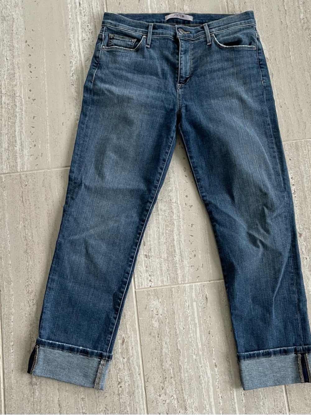 Joe's Jeans Womens 29 Silver Lake Mid Rise Straight Crop Blue Denim Cuffed Pants